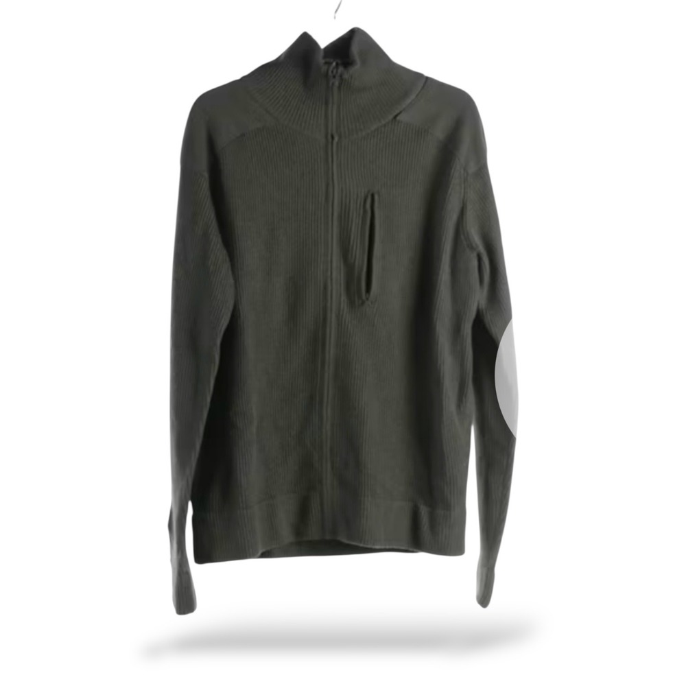 Triple Aught Design TAD Gear Green Label Merino Wool Full Zip Sweater Gray Large